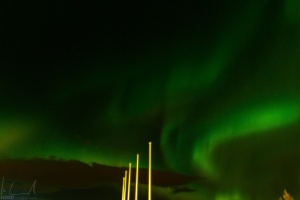 Aurora borealis über Reykjavik