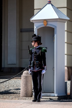 Wache der Hans Majestet Kongens Garde vor dem königlichen Schloss